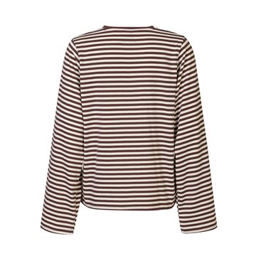 Liberté - Nalia Ls Boxy Tshirt - Brown Creme Stripe 